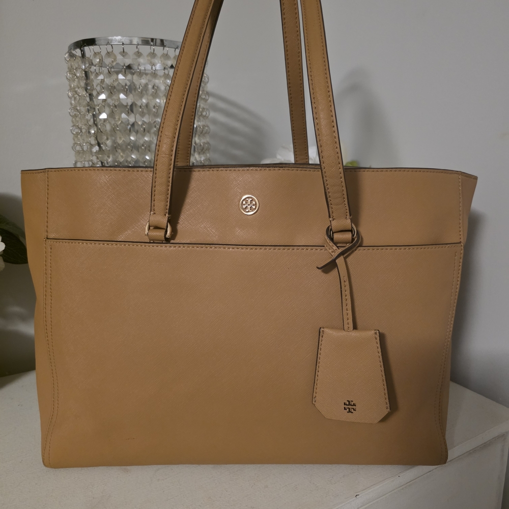 Tory Burch Camel Leather Tote